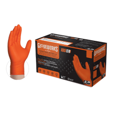 Ammex Disposable Nitrile Orange XL Gloves - 8ML - 1 Box of 100 pairs
